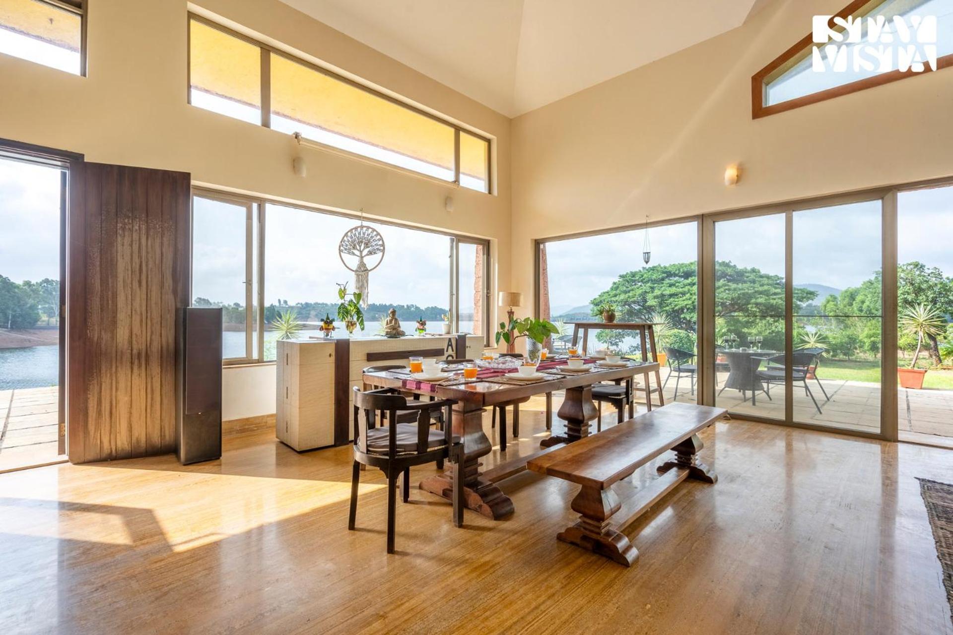 Stayvista At Three Shores With Lake View & Alfresco Dining Khamshet Extérieur photo